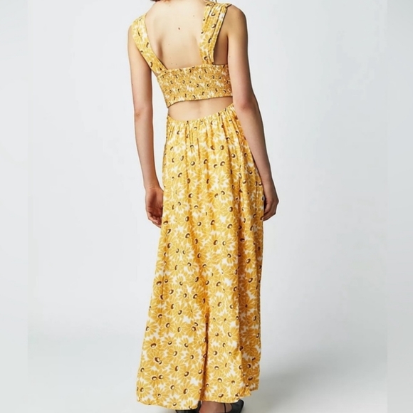 Free People Rosalee Sunflower Dress M - Picture 4 of 9